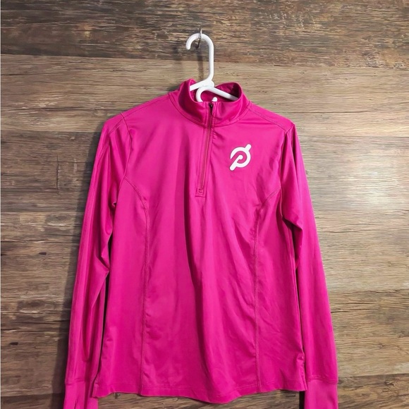 Peloton Pink Fitted Long Sleeve Quarter Zip Pullover - Picture 1 of 8
